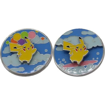 25th Flying Pikachu & Surfing Pikachu 2w1 Pin - Przypinka